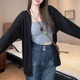 ブラック | 軽やかな透け感とゆったりシルエットで抜け感をまとうシアー春夏カーディガン 薄手 … | maison de LATIR