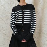 スタイリングに合わせやすい上品なカーディガン トップス ボーダー | maison de LATIR | 詳細画像6 