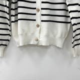 スタイリングに合わせやすい上品なカーディガン トップス ボーダー | maison de LATIR | 詳細画像15 
