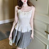 1枚で、甘すぎないときめきを。カップ付きフリルキャミソール レディース カップ付… | maison de LATIR | 詳細画像2
