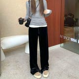 モードな気分ベロアワイドパンツ ワイド ルーズ | maison de LATIR | 詳細画像9 