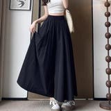 ブラック | まるでスカート。体型カバーなのにオシャ可愛く、大人のボリュームワイドパンツ レデ… | maison de LATIR