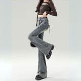 個性光るクロスステッチデニムパンツ フルレングス フレア | maison de LATIR | 詳細画像1 