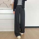 軽やかで快適に着こなせるワイドパンツ フルレングス チェック柄 | maison de LATIR | 詳細画像3