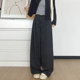 軽やかで快適に着こなせるワイドパンツ フルレングス チェック柄 | maison de LATIR | 詳細画像4