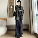 オフィスカジュアルなレディースコーデュロイワイドパンツ ボトム オフィスカジュアル | maison de LATIR | 詳細画像4 