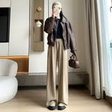 オフィスカジュアルなレディースコーデュロイワイドパンツ ボトム オフィスカジュアル | maison de LATIR | 詳細画像7 