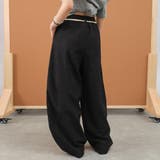 今っぽい着こなしが叶うカーブワイドパンツ レディース ルーズシルエット | maison de LATIR | 詳細画像3 