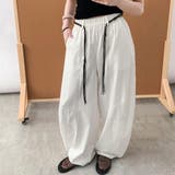 今っぽい着こなしが叶うカーブワイドパンツ レディース ルーズシルエット | maison de LATIR | 詳細画像5 