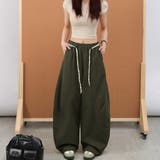 今っぽい着こなしが叶うカーブワイドパンツ レディース ルーズシルエット | maison de LATIR | 詳細画像8 