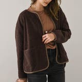 ブラウン | 大人可愛いボアブルゾン レディース 大きいサイズ | maison de LATIR