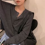 グレー | カジュアルな着回しに重宝するヘンリーネックカットソー シンプル 可愛い | maison de LATIR