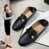 リボンブラック | ソフトレザーローファーフラットシューズ レザー ローファー | maison de LATIR