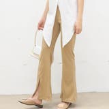 ベージュ | レディースワイドパンツ ハイウエスト 無地 | maison de LATIR
