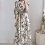 ホワイト | レトロな花柄が大人可愛いワンピース 綺麗め 女性らしい | maison de LATIR