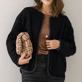 ブラック | 大人可愛いボアブルゾン レディース 大きいサイズ | maison de LATIR