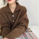 ブラウン | ジャケット風に着られるカーディガン ニット 物 | maison de LATIR