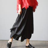ブラック | ふわっとしたシルエットが可愛いキュロットパンツ 綿 シンプル | maison de LATIR
