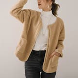 ベージュ | 大人可愛いボアブルゾン レディース 大きいサイズ | maison de LATIR