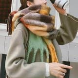 ふわっと包まれる冬のおしゃれマルチチェックマフラー ストール フリンジ | maison de LATIR | 詳細画像5 