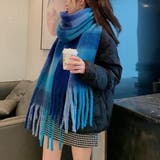 ふわっと包まれる冬のおしゃれマルチチェックマフラー ストール フリンジ | maison de LATIR | 詳細画像10 