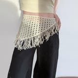 フリンジメッシュレース | 巻き方ひとつでコーデに表情が変わるクロシェレース マルチウェイレーススカーフ ホ… | maison de LATIR