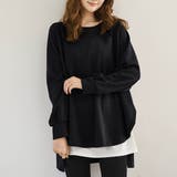 ブラック | 重ね着が楽しくなるトップス 長袖 トレンド | maison de LATIR