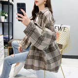 グレー | オーバーサイズのチェック柄ネルシャツ。こなれ感たっぷり。チェック 起毛 シャツ | maison de LATIR