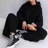 ブラック | カジュアルにラフな着心地セットアップ レディース セットアップ | maison de LATIR