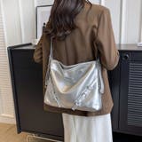シルバー | 書類もしっかり入れられるベルトデザイン2WAYショルダーバッグ A4サイズ | maison de LATIR