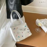 シルバー | 大人可愛いコーデを輝かせるビジュー付き2WAYハンドバッグ チェーンバッグ | maison de LATIR
