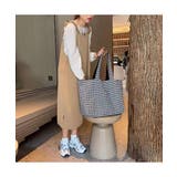 ギンガムチェック×無地リバーシブルデザイントートバッグ 2way 大容量 | maison de LATIR | 詳細画像7 