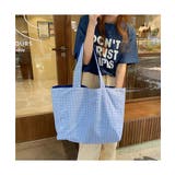 ギンガムチェック×無地リバーシブルデザイントートバッグ 2way 大容量 | maison de LATIR | 詳細画像14 