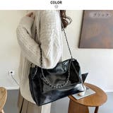 ブラック | メタリック感がトレンドライクな2wayチェーンショルダーバッグ フェイクレザー | maison de LATIR