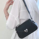 ブラック | ハートのついたコロンと可愛いショルダーバッグ 2way ハート | maison de LATIR