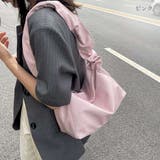 ピンク | 程よい光沢感のフリルギャザーバック | maison de LATIR