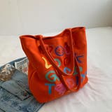 オレンジ | 大容量カラフルトートバッグ トートバッグ ショルダーバッグ | maison de LATIR