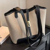 ブラック | 大容量キャンバスショルダートート バッグ トートバッグ | maison de LATIR