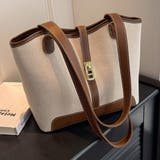 ブラウン | 大容量キャンバスショルダートート バッグ トートバッグ | maison de LATIR