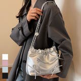 リボン付きフェイクレザーのチェーンショルダー ショルダーバッグ リボン | maison de LATIR | 詳細画像1