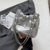 シルバー | リボン付きフェイクレザーのチェーンショルダー ショルダーバッグ リボン | maison de LATIR