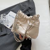 ホワイト | リボン付きフェイクレザーのチェーンショルダー ショルダーバッグ リボン | maison de LATIR