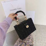 ブラック | 上品なショルダー×ハンド2wayかごバッグ ボックス スクエア | maison de LATIR