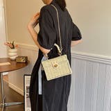 ホワイト | 上品なショルダー×ハンド2wayかごバッグ ボックス スクエア | maison de LATIR