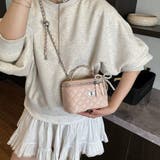 ピンク | トレンドのチャーム付きキルティングスクエアショルダーバッグ クリスマス レディース | maison de LATIR