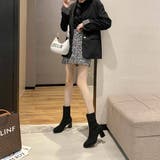 ソックスブーツ ニットソックスミドルブーツ 太ヒール | maison de LATIR | 詳細画像5 