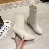 ソックスブーツ ニットソックスミドルブーツ 太ヒール | maison de LATIR | 詳細画像9 