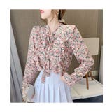 レトロな花柄が可愛いボウタイブラウス フリル リボン | maison de LATIR | 詳細画像3