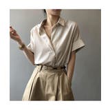 ベーシックで使いやすい半袖シャツブラウス Vネック 無地 | maison de LATIR | 詳細画像5