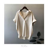 ベーシックで使いやすい半袖シャツブラウス Vネック 無地 | maison de LATIR | 詳細画像20